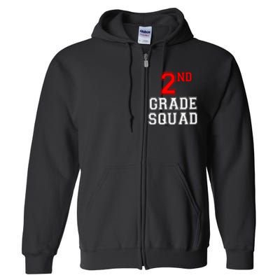 2ND Second Grade Squad Back To School Teacher Gifts Full Zip Hoodie