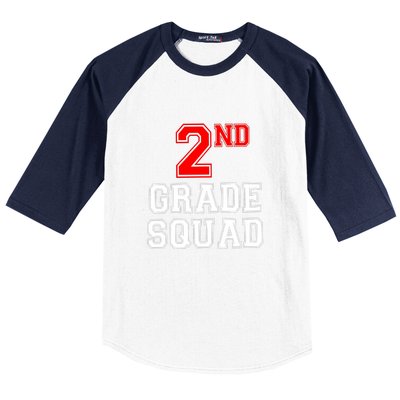 2ND Second Grade Squad Back To School Teacher Gifts Baseball Sleeve Shirt