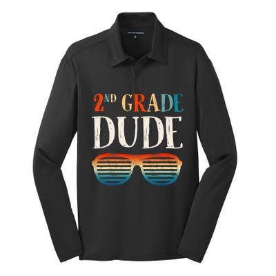 2Nd Second Grade Dude Sunglasses Back To School Gift Silk Touch Performance Long Sleeve Polo