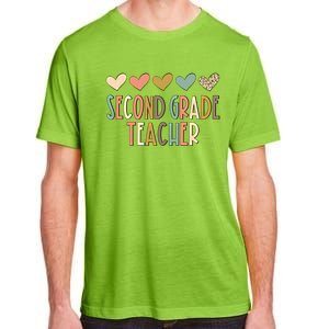 2Nd Second Grade Teacher Heart Love Back To School Teacher Great Gift Adult ChromaSoft Performance T-Shirt