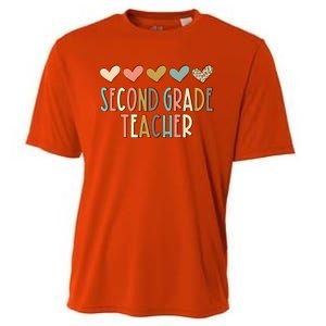 2Nd Second Grade Teacher Heart Love Back To School Teacher Great Gift Cooling Performance Crew T-Shirt