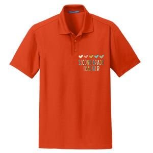 2Nd Second Grade Teacher Heart Love Back To School Teacher Great Gift Dry Zone Grid Polo