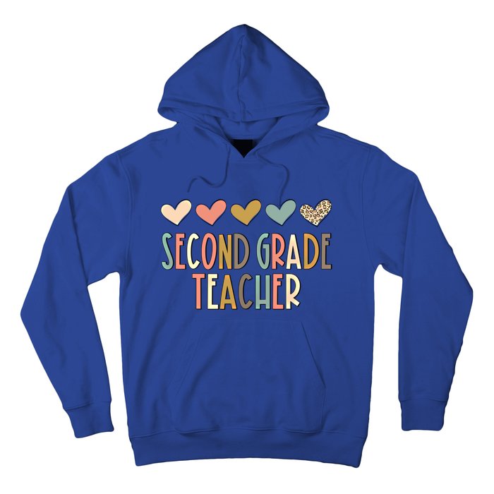 2Nd Second Grade Teacher Heart Love Back To School Teacher Great Gift Hoodie