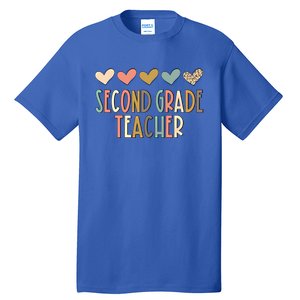 2Nd Second Grade Teacher Heart Love Back To School Teacher Great Gift Tall T-Shirt