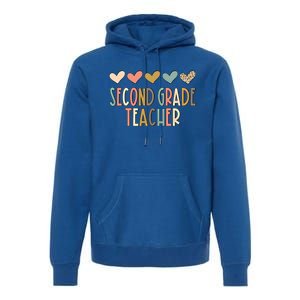 2Nd Second Grade Teacher Heart Love Back To School Teacher Great Gift Premium Hoodie