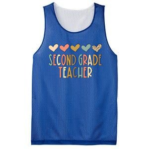 2Nd Second Grade Teacher Heart Love Back To School Teacher Great Gift Mesh Reversible Basketball Jersey Tank