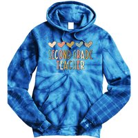 2Nd Second Grade Teacher Heart Love Back To School Teacher Great Gift Tie Dye Hoodie