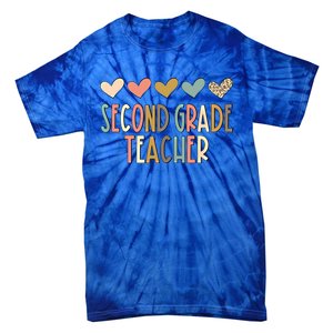 2Nd Second Grade Teacher Heart Love Back To School Teacher Great Gift Tie-Dye T-Shirt