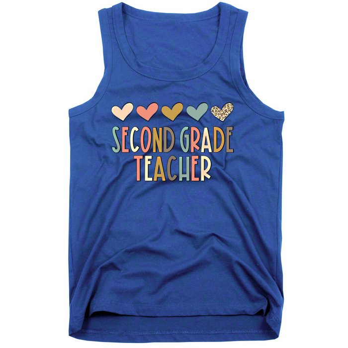 2Nd Second Grade Teacher Heart Love Back To School Teacher Great Gift Tank Top