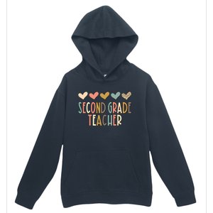 2Nd Second Grade Teacher Heart Love Back To School Teacher Great Gift Urban Pullover Hoodie