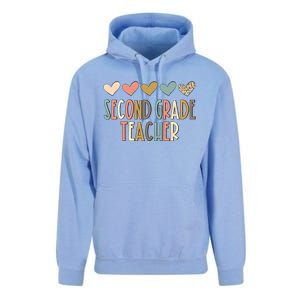 2Nd Second Grade Teacher Heart Love Back To School Teacher Great Gift Unisex Surf Hoodie