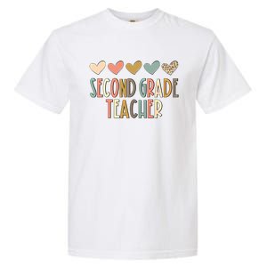 2Nd Second Grade Teacher Heart Love Back To School Teacher Great Gift Garment-Dyed Heavyweight T-Shirt