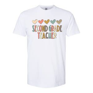 2Nd Second Grade Teacher Heart Love Back To School Teacher Great Gift Softstyle CVC T-Shirt