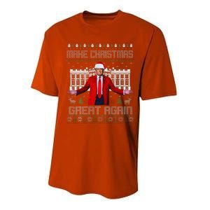 2 Side Make Christmas Great Again Ugly Sweaters Trump Xmas Performance Sprint T-Shirt