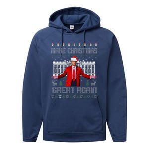 2 Side Make Christmas Great Again Ugly Sweaters Trump Xmas Performance Fleece Hoodie