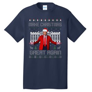 2 Side Make Christmas Great Again Ugly Sweaters Trump Xmas Tall T-Shirt