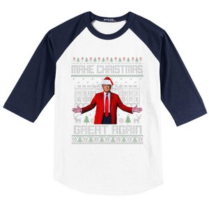 2 Side Make Christmas Great Again Ugly Sweaters Trump Xmas Baseball Sleeve Shirt