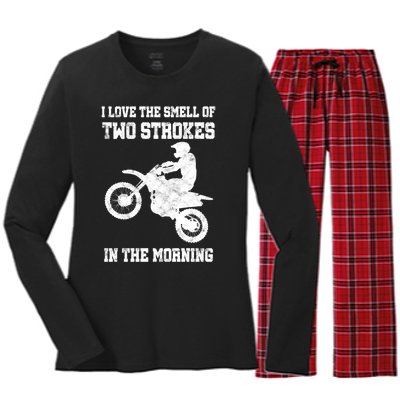 2 Strokes Matter! MX Motocross Dirt Biker Hoodie Gift Idea Women's Long Sleeve Flannel Pajama Set 