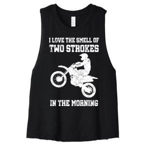 2 Strokes Matter! MX Motocross Dirt Biker Hoodie Gift Idea Women's Racerback Cropped Tank