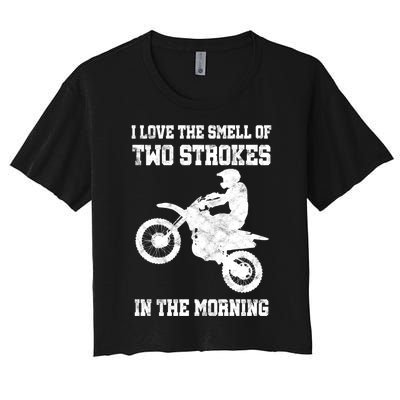 2 Strokes Matter! MX Motocross Dirt Biker Hoodie Gift Idea Women's Crop Top Tee