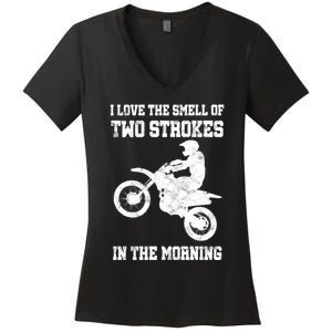 2 Strokes Matter! MX Motocross Dirt Biker Hoodie Gift Idea Women's V-Neck T-Shirt