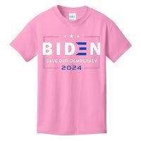 2024 Save Our Democracy Biden America Vote Blue Kids T-Shirt