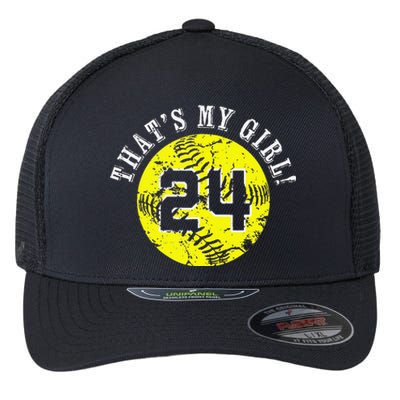 24 Softball Player ThatS My Cheer Mom Dad Team Coach Flexfit Unipanel Trucker Cap