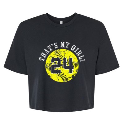 24 Softball Player ThatS My Cheer Mom Dad Team Coach Bella+Canvas Jersey Crop Tee