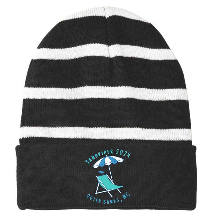 2024 Sandpiper Summer Beach Chair Striped Beanie with Solid Band