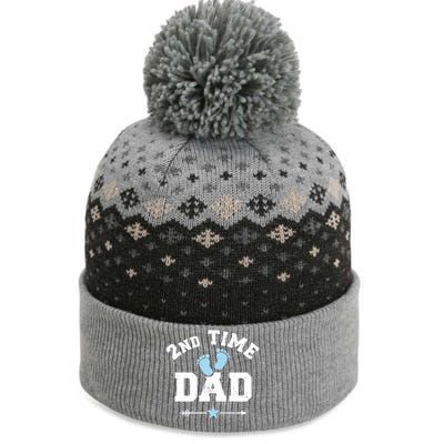 2nd Second Time Dad Announcet Great Gift The Baniff Cuffed Pom Beanie