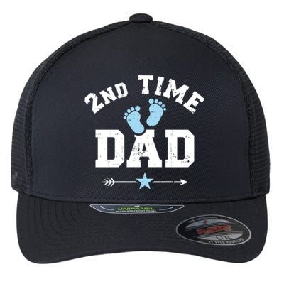 2nd Second Time Dad Announcet Great Gift Flexfit Unipanel Trucker Cap