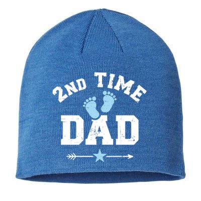 2nd Second Time Dad Announcet Great Gift Sustainable Beanie