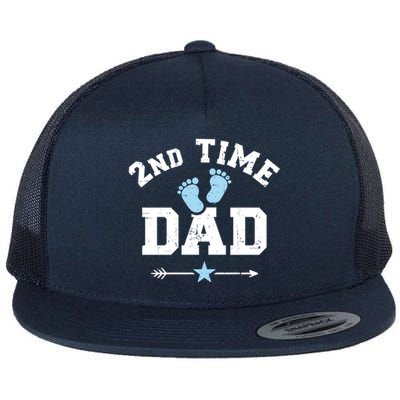 2nd Second Time Dad Announcet Great Gift Flat Bill Trucker Hat