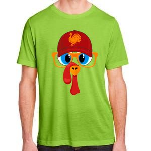 2 Sided Thanksgiving Turkey Face Baseball Hat And Glasses Gift Adult ChromaSoft Performance T-Shirt