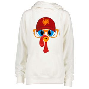 2 Sided Thanksgiving Turkey Face Baseball Hat And Glasses Gift Womens Funnel Neck Pullover Hood