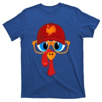 2 Sided Thanksgiving Turkey Face Baseball Hat And Glasses Gift T-Shirt