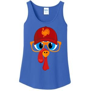 2 Sided Thanksgiving Turkey Face Baseball Hat And Glasses Gift Ladies Essential Tank