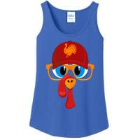 2 Sided Thanksgiving Turkey Face Baseball Hat And Glasses Gift Ladies Essential Tank