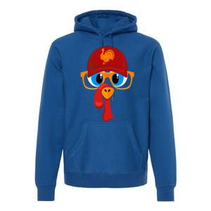 2 Sided Thanksgiving Turkey Face Baseball Hat And Glasses Gift Premium Hoodie