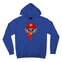 2 Sided Thanksgiving Turkey Face Baseball Hat And Glasses Gift Tall Hoodie