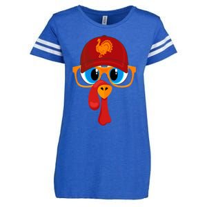 2 Sided Thanksgiving Turkey Face Baseball Hat And Glasses Gift Enza Ladies Jersey Football T-Shirt