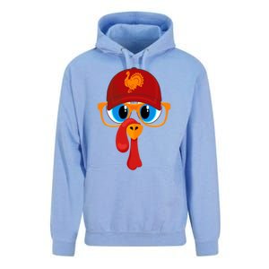 2 Sided Thanksgiving Turkey Face Baseball Hat And Glasses Gift Unisex Surf Hoodie