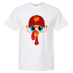 2 Sided Thanksgiving Turkey Face Baseball Hat And Glasses Gift Garment-Dyed Heavyweight T-Shirt