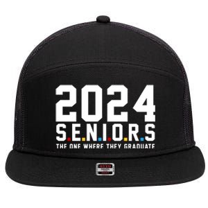 2024 Seniors The One Where They Graduated 7 Panel Mesh Trucker Snapback Hat