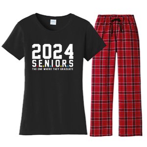 2024 Seniors The One Where They Graduated Women's Flannel Pajama Set