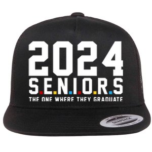 2024 Seniors The One Where They Graduated Flat Bill Trucker Hat