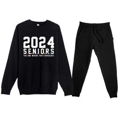 2024 Seniors The One Where They Graduated Premium Crewneck Sweatsuit Set