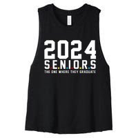 2024 Seniors The One Where They Graduated Women's Racerback Cropped Tank