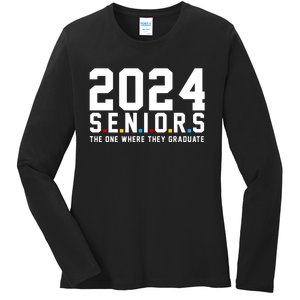 2024 Seniors The One Where They Graduated Ladies Long Sleeve Shirt