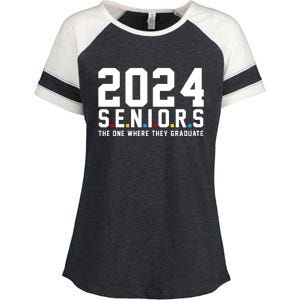 2024 Seniors The One Where They Graduated Enza Ladies Jersey Colorblock Tee